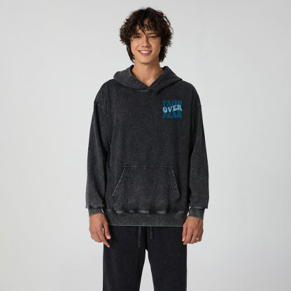 Faith Over Fear Christian Washed Hoodie