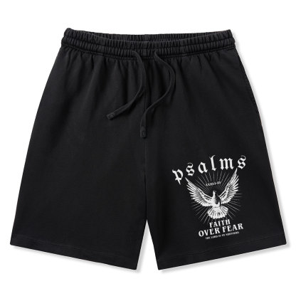 Faith Over Fear Christian Washed Shorts