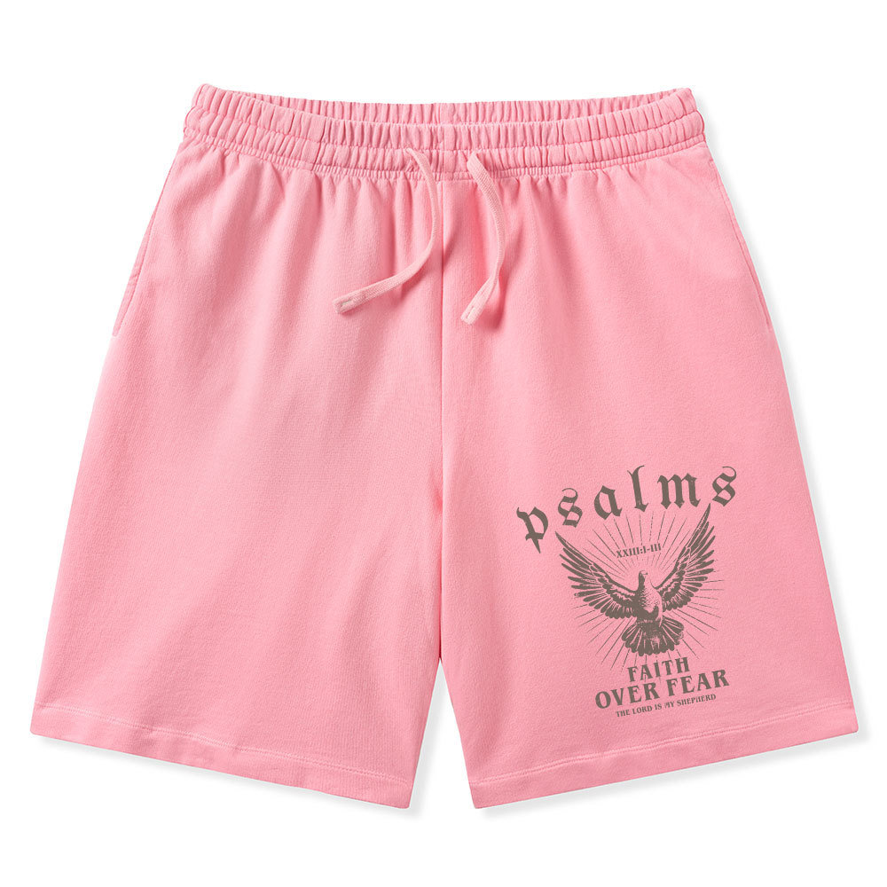Faith Over Fear Christian Washed Shorts