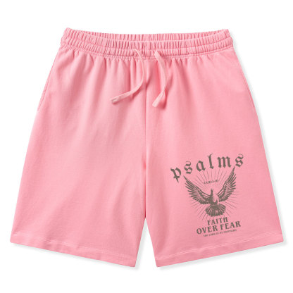 Faith Over Fear Christian Washed Shorts