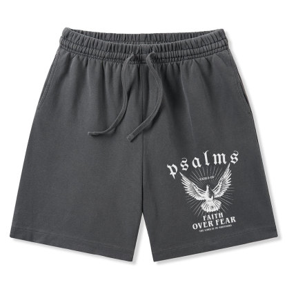 Faith Over Fear Christian Washed Shorts