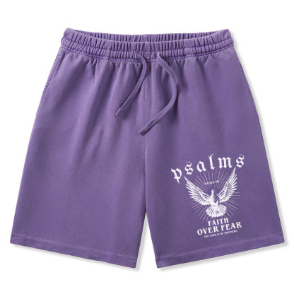 Faith Over Fear Christian Washed Shorts