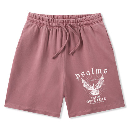 Faith Over Fear Christian Washed Shorts