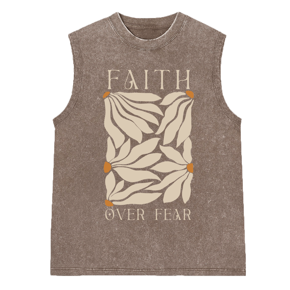 YHWH Floral Christian Washed Sleeveless Tee Sale-GuidingCross