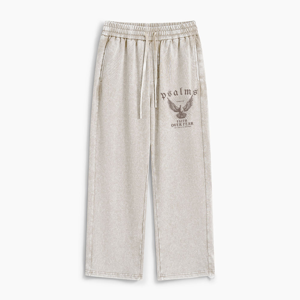 Faith Over Fear Christian Washed Sweatpants 