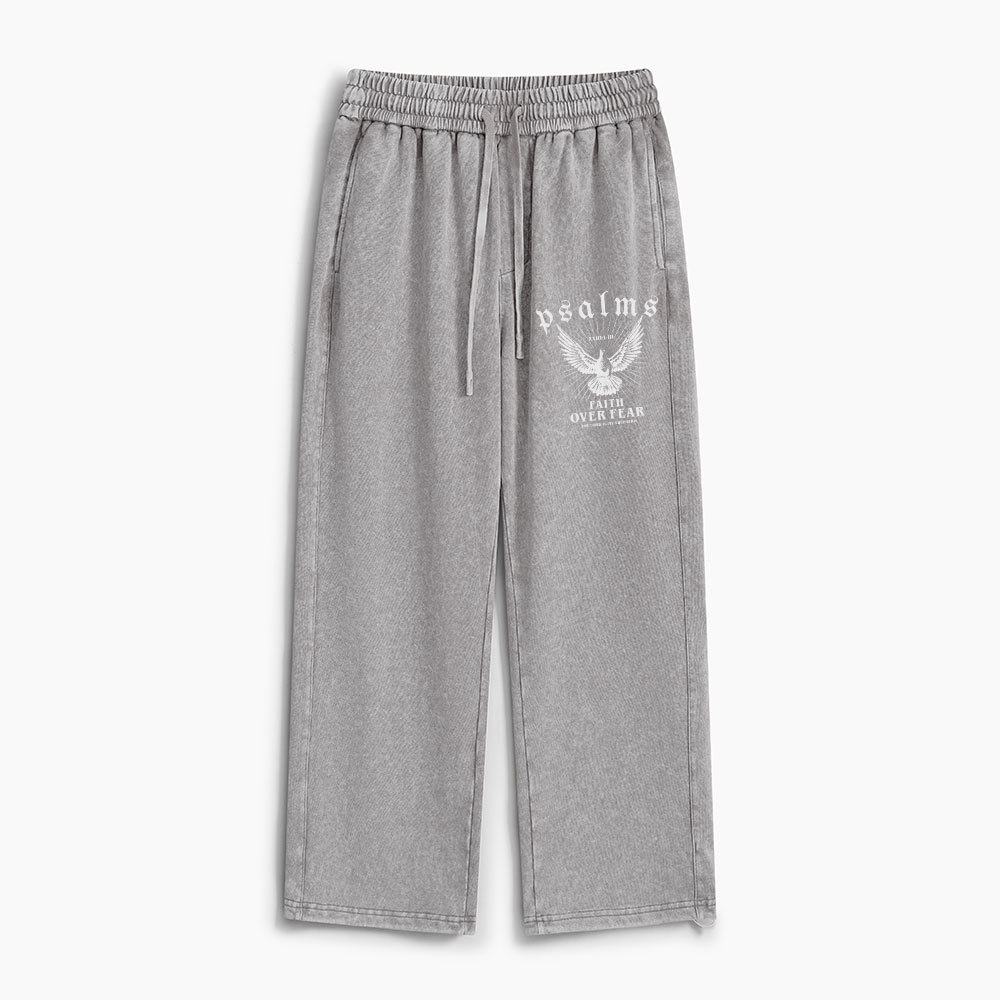 Faith Over Fear Christian Washed Sweatpants 