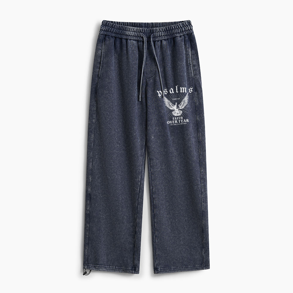 Faith Over Fear Christian Washed Sweatpants 