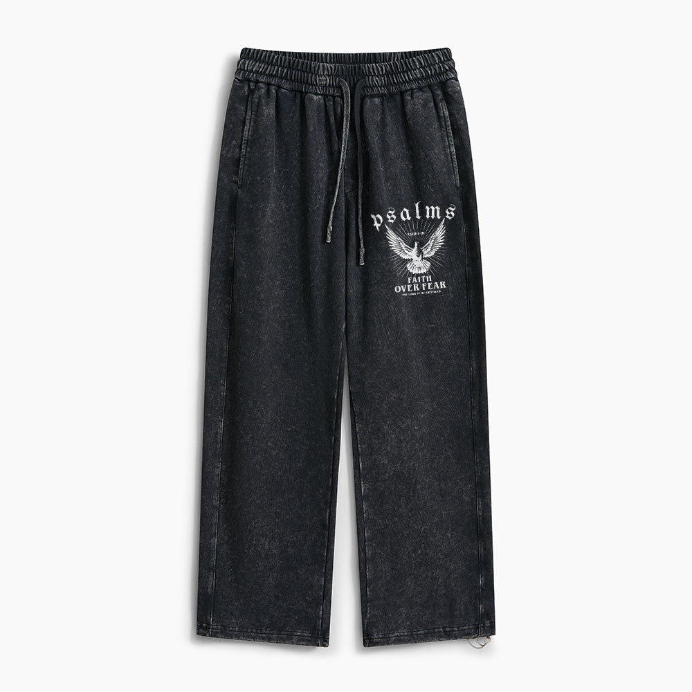 Faith Over Fear Christian Washed Sweatpants 