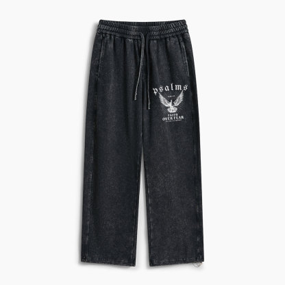 Faith Over Fear Christian Washed Sweatpants 