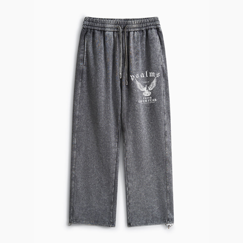Faith Over Fear Christian Washed Sweatpants 