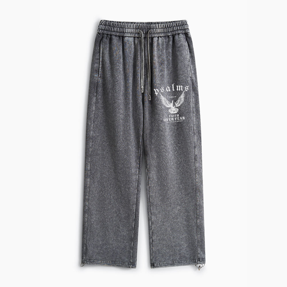 Faith Over Fear Christian Washed Sweatpants 