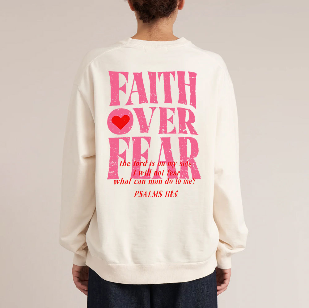 Faith Over Fear Christian Washed Sweatshirt