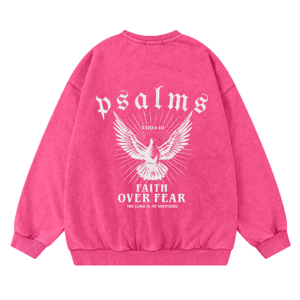 Faith Over Fear Christian Washed Sweatshirt