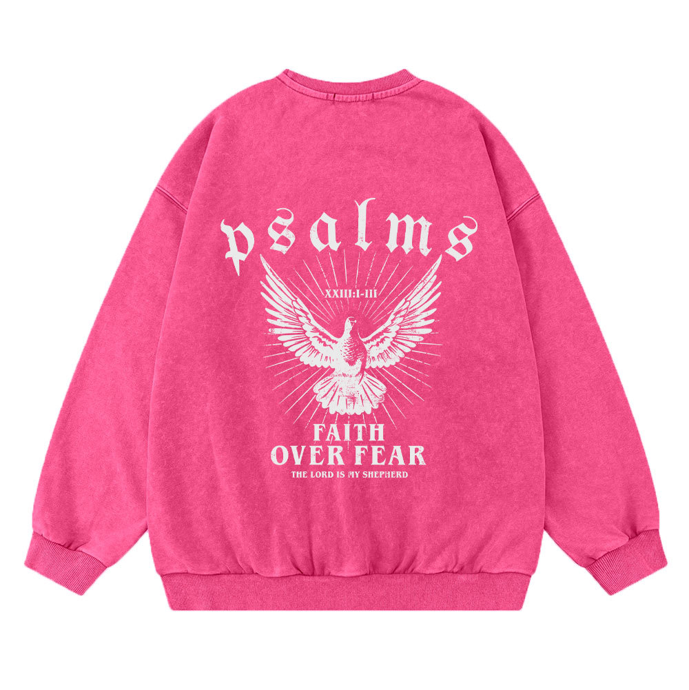 Faith Over Fear Christian Washed Sweatshirt