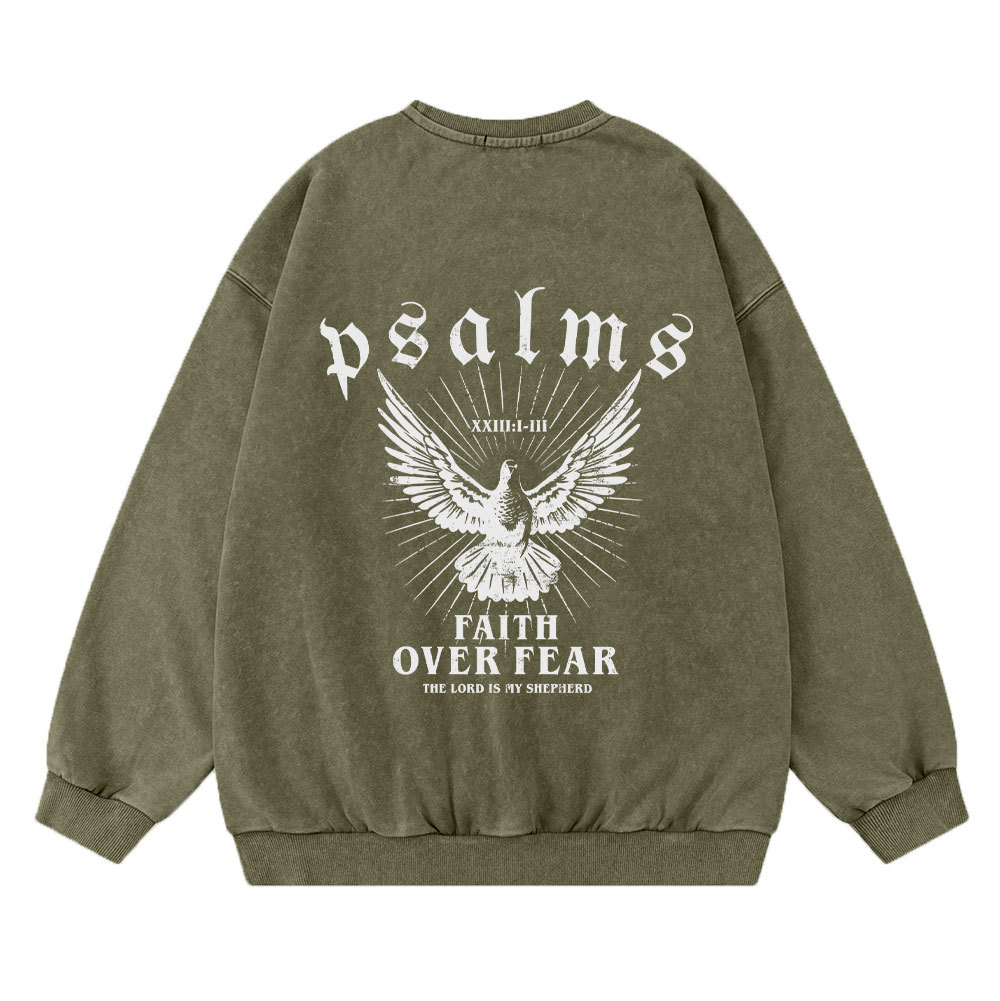 Faith Over Fear Christian Washed Sweatshirt