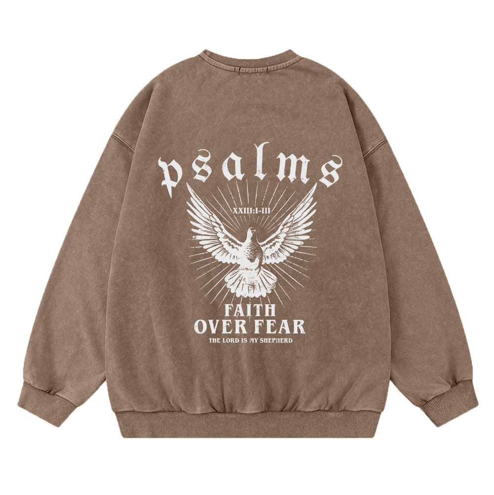 Faith Over Fear Christian Washed Sweatshirt
