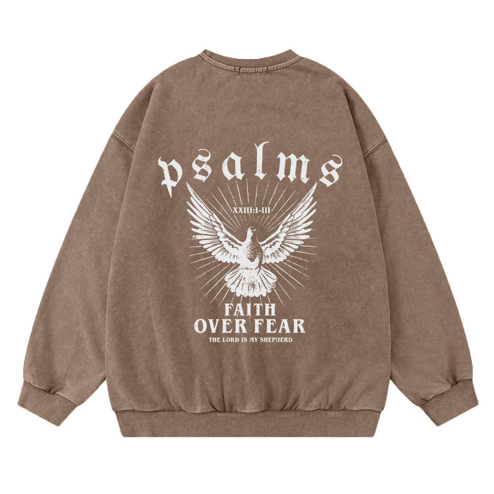 Faith Over Fear Christian Washed Sweatshirt