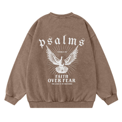 Faith Over Fear Christian Washed Sweatshirt