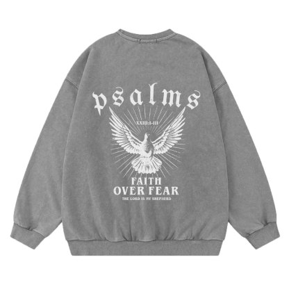 Faith Over Fear Christian Washed Sweatshirt