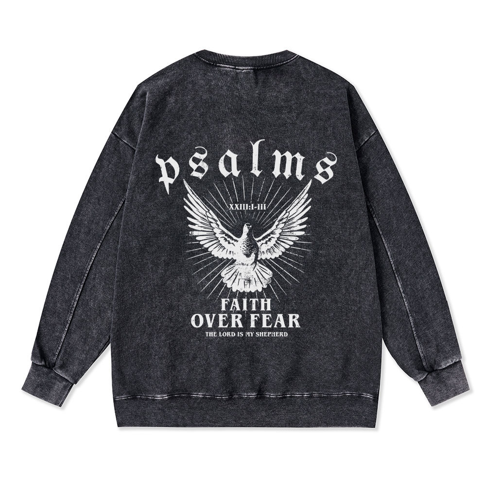 Faith Over Fear Christian Washed Sweatshirt