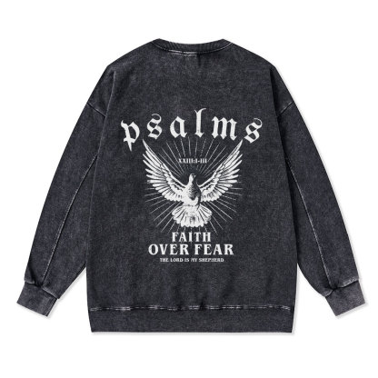 Faith Over Fear Christian Washed Sweatshirt