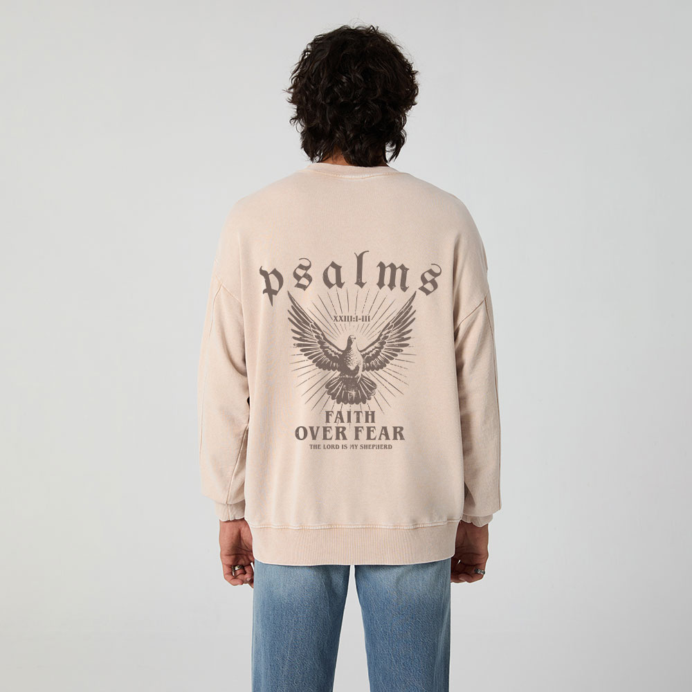 Faith Over Fear Christian Washed Sweatshirt
