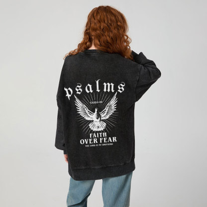 Faith Over Fear Christian Washed Sweatshirt