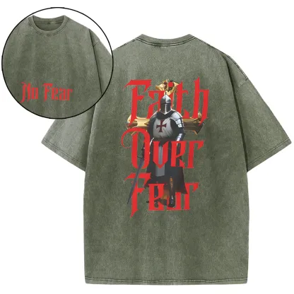 Faith Over Fear Christian Washed T-Shirt