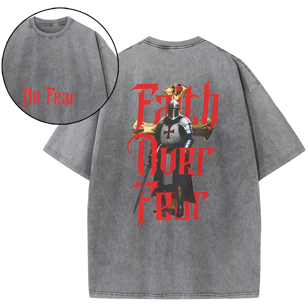 Faith Over Fear Christian Washed T-Shirt