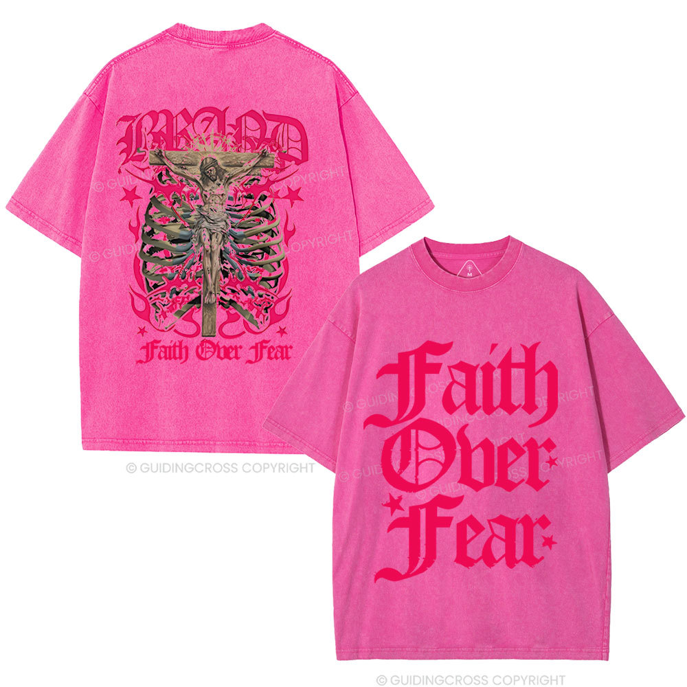 Faith Over Fear Christian Washed T-Shirt