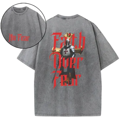 Faith Over Fear Christian Washed T-Shirt