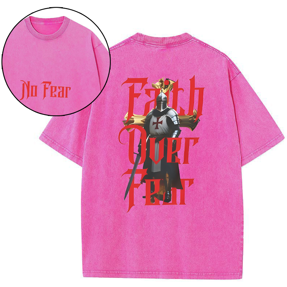Faith Over Fear Christian Washed T-Shirt