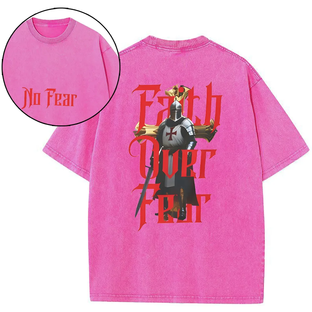 Faith Over Fear Christian Washed T-Shirt