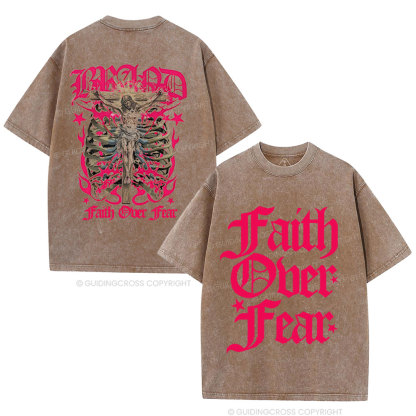 Faith Over Fear Christian Washed T-Shirt