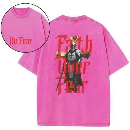 Faith Over Fear Christian Washed T-Shirt