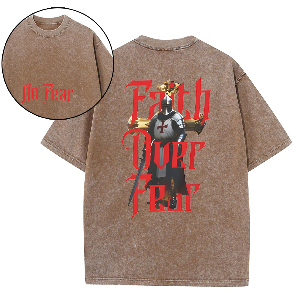 Faith Over Fear Christian Washed T-Shirt