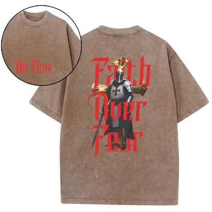 Faith Over Fear Christian Washed T-Shirt