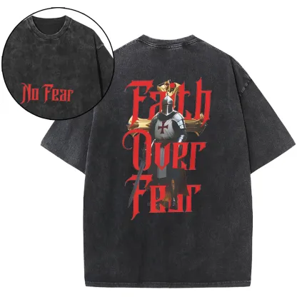 Faith Over Fear Christian Washed T-Shirt
