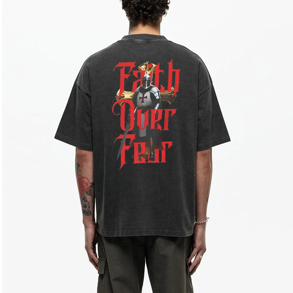 Faith Over Fear Christian Washed T-Shirt