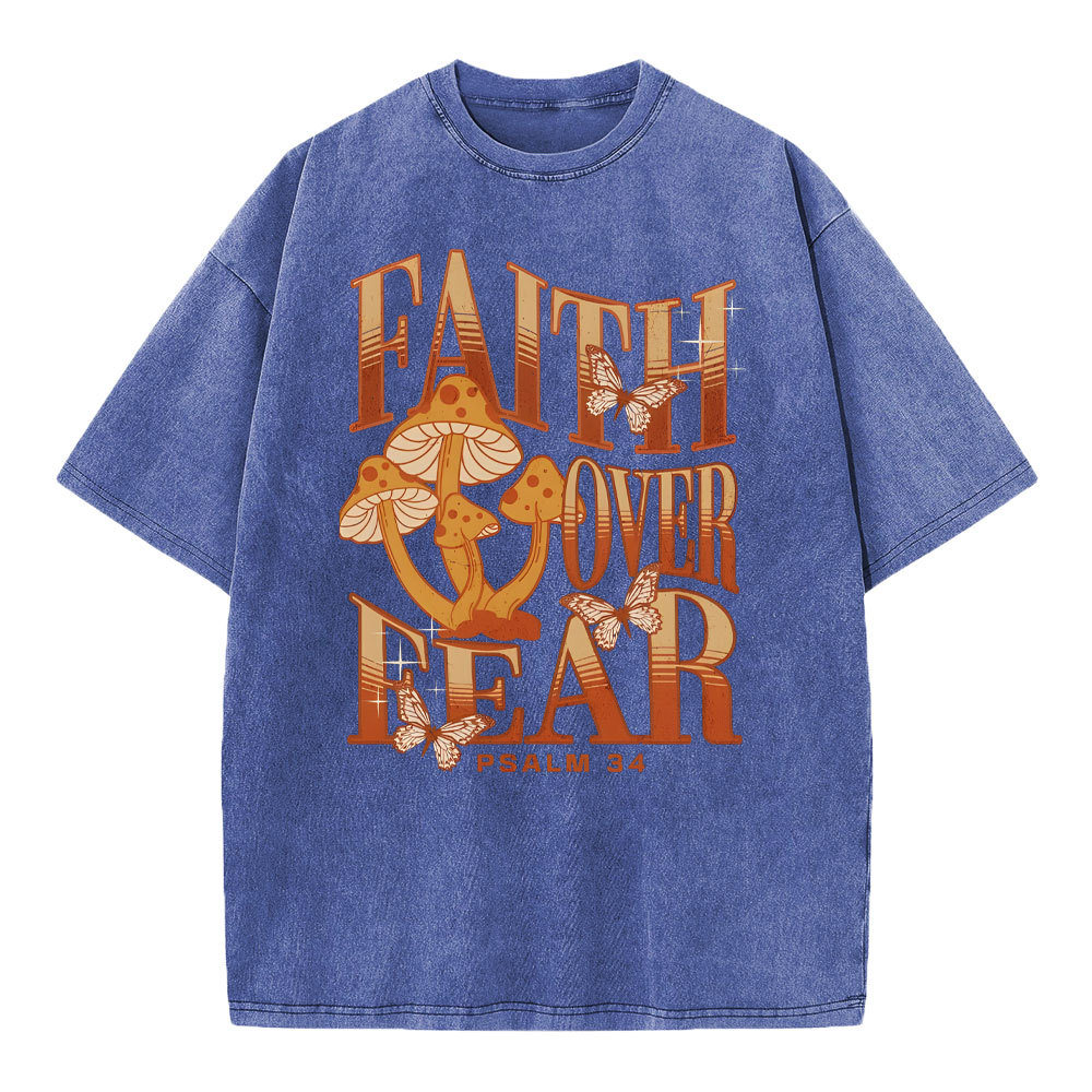 Faith Over Fear Christian Washed T-Shirt