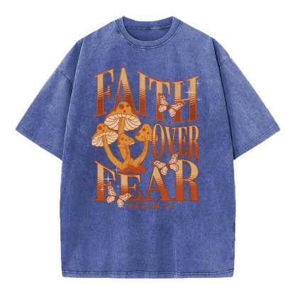 Faith Over Fear Christian Washed T-Shirt