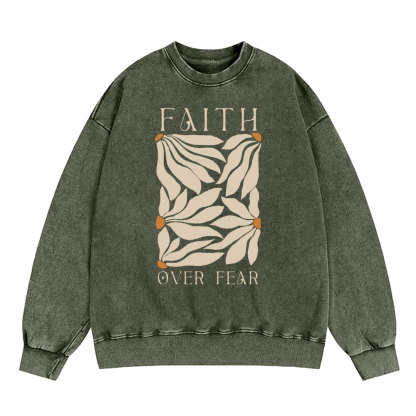 Faith Over Fear Christian Washed T-Shirt