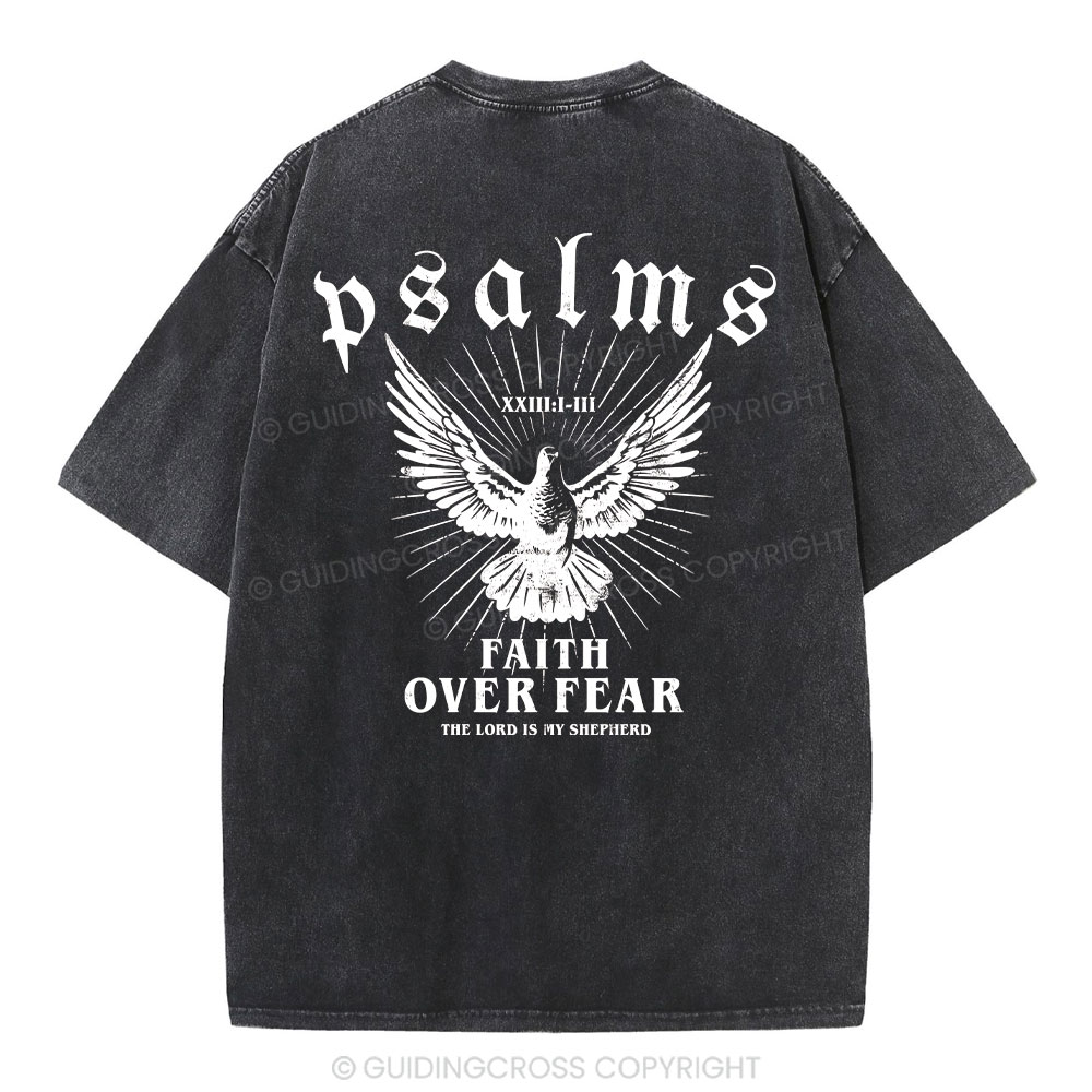 Faith Over Fear Christian Washed T-Shirt Sale - GuidingCross