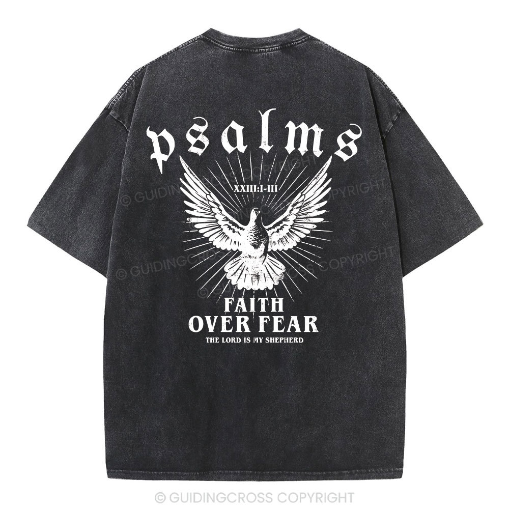 Faith Over Fear Christian Washed T-Shirt Sale - GuidingCross