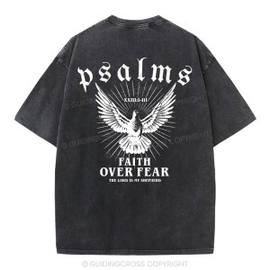 Image of Faith Over Fear Christian Washed T-Shirt