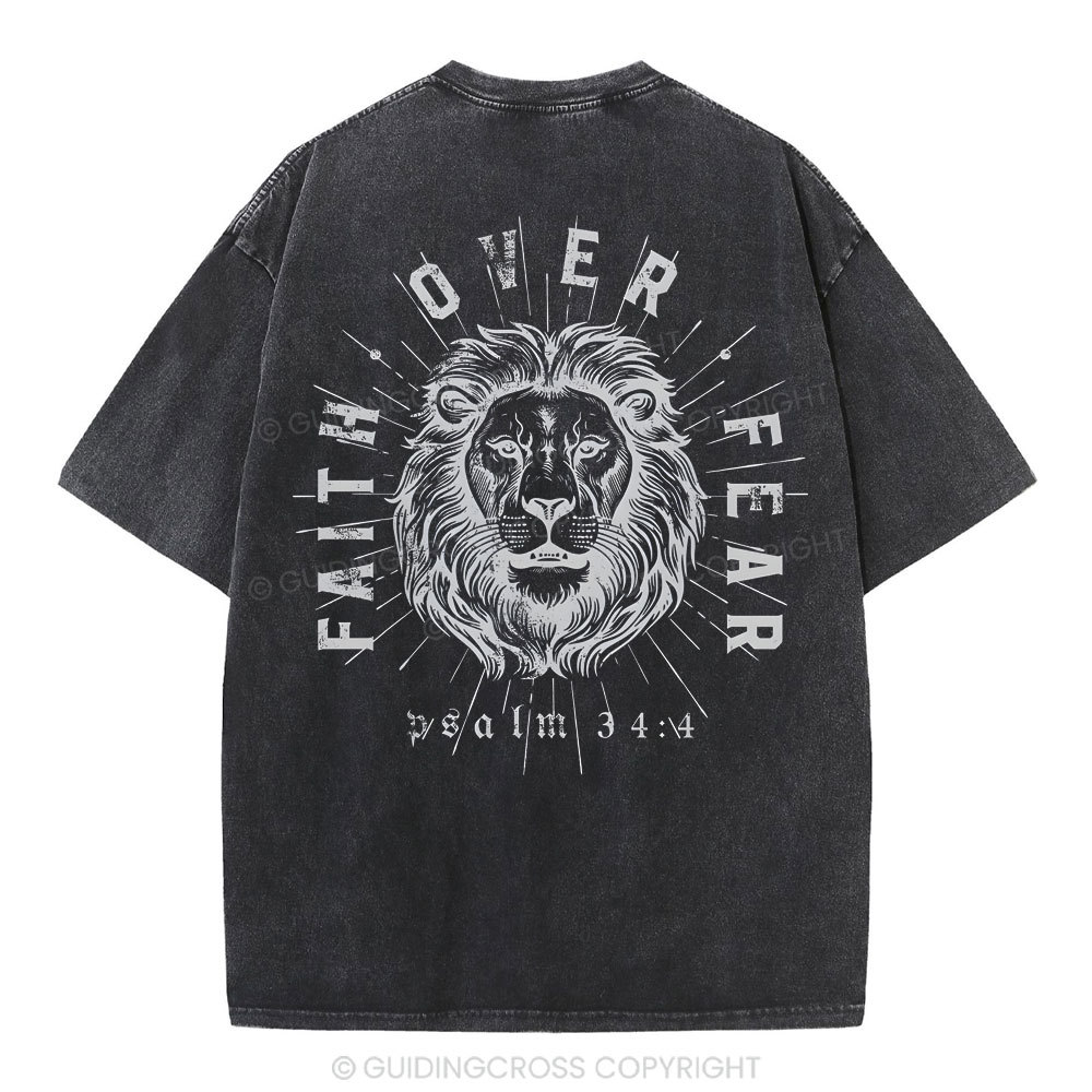 Faith Over Fear Christian Washed T-Shirt