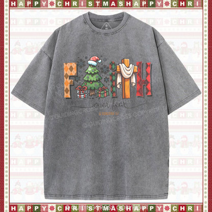 Faith Over Fear Christian Washed T-Shirt