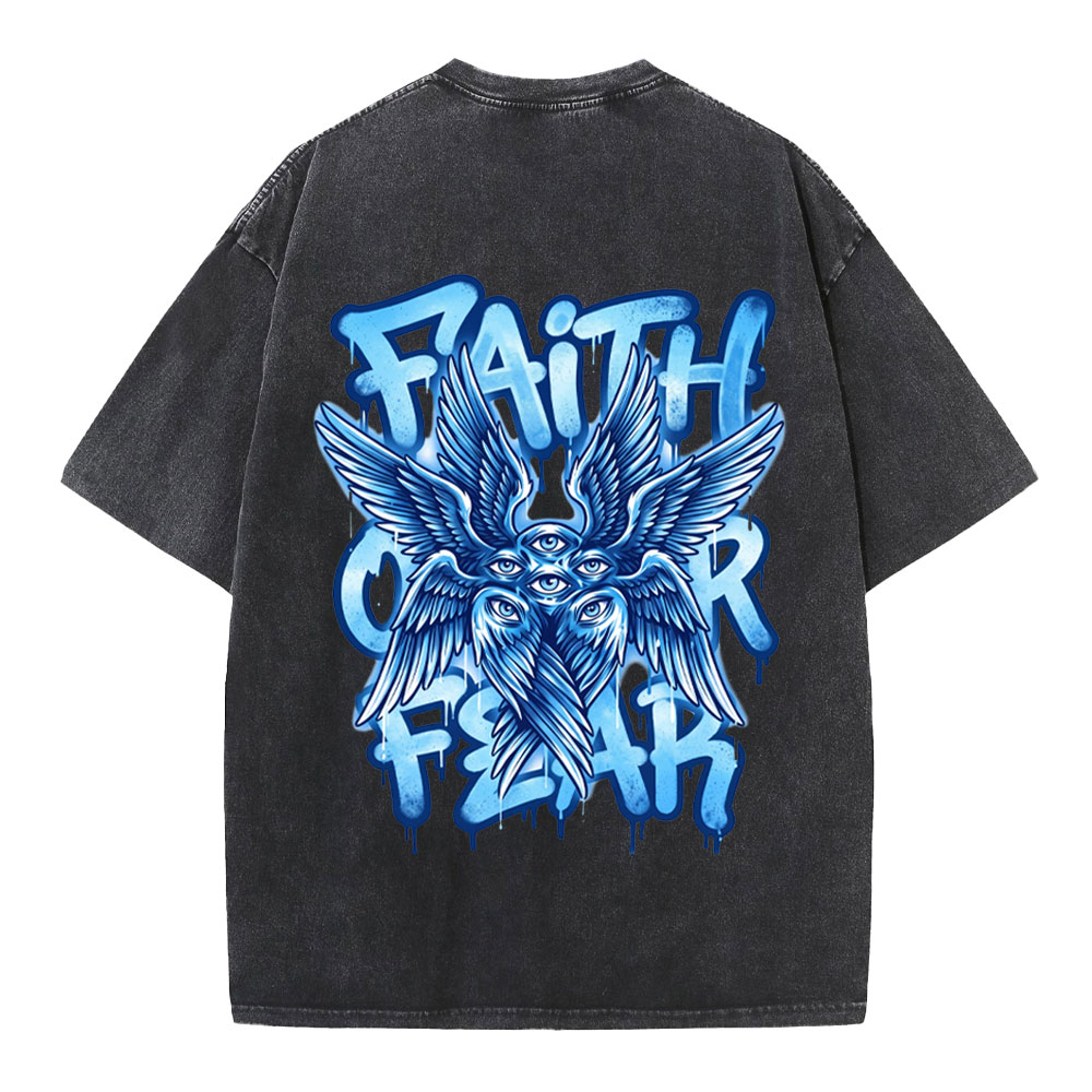 Faith Over Fear Christian Washed T-Shirt