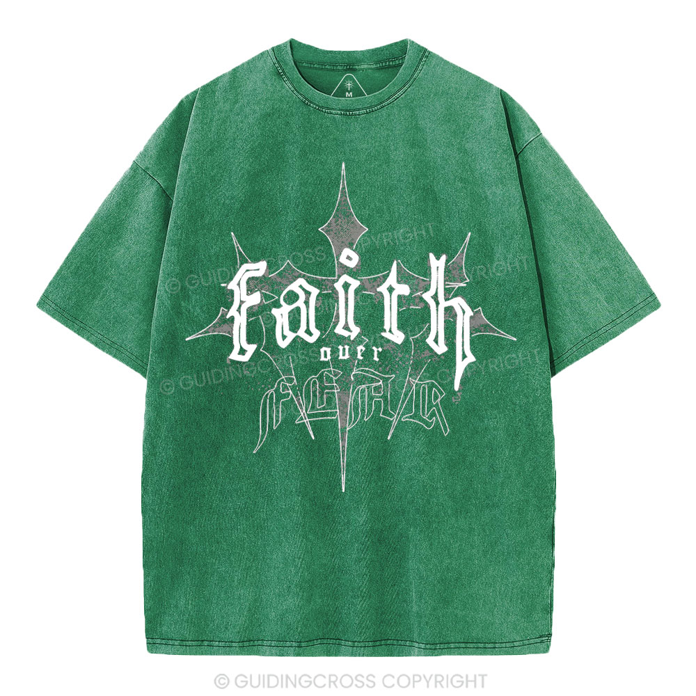 Faith Over Fear Christian Washed T-Shirt