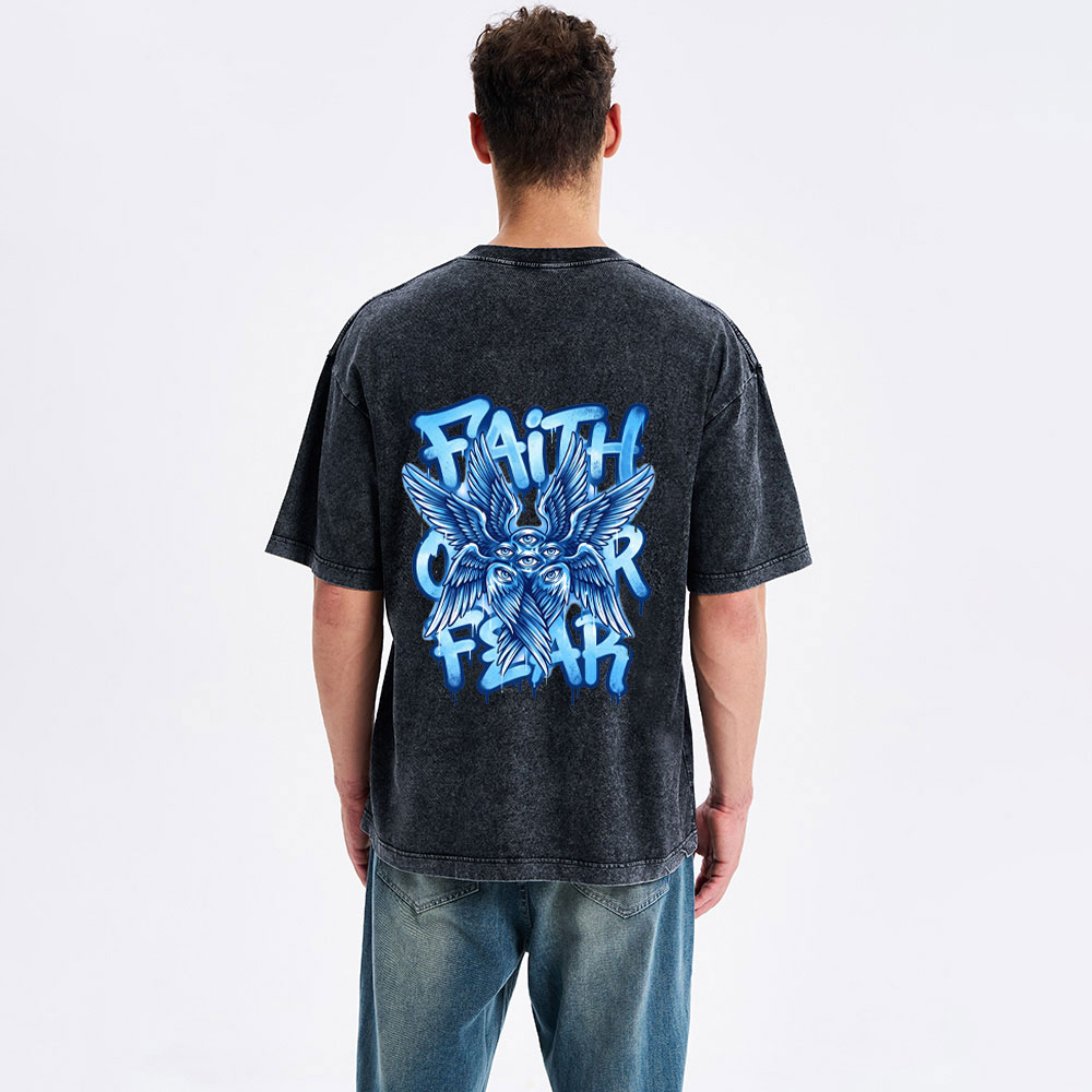 Faith Over Fear Christian Washed T-Shirt